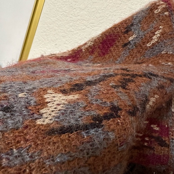 🧥 VINTAGE 🧥 MIXAGE Mohair Wool Button Sweater Brown Pattern Double-Breasted - Picture 12 of 13